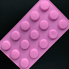 Flat Round Cone Silicone Mold (15 Cavity) | Round Trapezoid Flexible Mold | Epoxy Resin Cabochon Mold | Food Safe Mould (39mm)