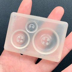 Round Button Silicone Mold (3 Cavity) | Make Your Own Button with Resin | Soft Clear Mould | Resin Art Supplies