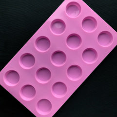 Flat Round Cone Silicone Mold (15 Cavity) | Round Trapezoid Flexible Mold | Epoxy Resin Cabochon Mold | Food Safe Mould (39mm)
