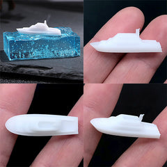 3D Printed Boat for Resin Ocean Scene Making | 3D Miniature Boat Embellishments for Resin Crafts | Resin Inclusion (2 pcs / 9mm x 30mm)