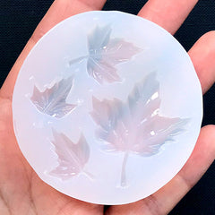 Maple Leaf Mold (4 Cavity) | Floral Mould | Clear Silicone Mold for UV Resin Art | Epoxy Resin Soft Mold