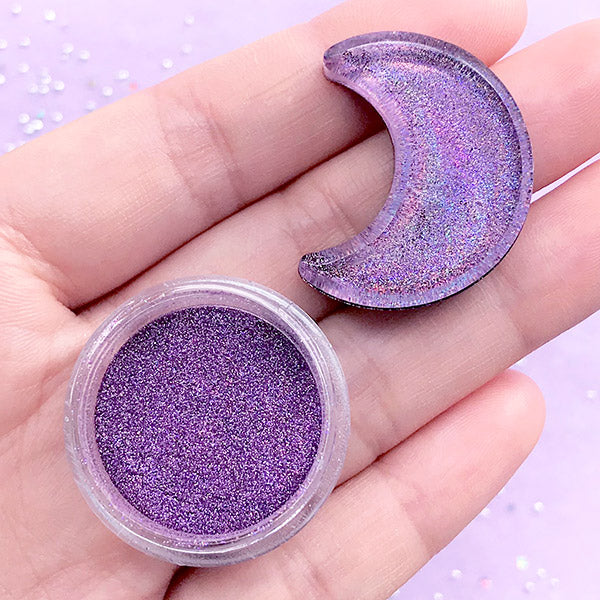 Purple Holo Pigment Powder, Holographic Resin Coloring, Rainbow Glit, MiniatureSweet, Kawaii Resin Crafts, Decoden Cabochons Supplies
