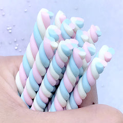 Pastel Marshmallow Polymer Clay Cane | Sweet Deco | Fimo Food Embellishments | Kawaii Craft Supplies