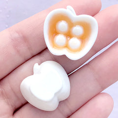 Miniature Chinese Tang Yuan Cabochon in 3D | Realistic Dollhouse Rice Ball Soup | Doll Food Cabochons (2 pcs / 21mm x 20mm)