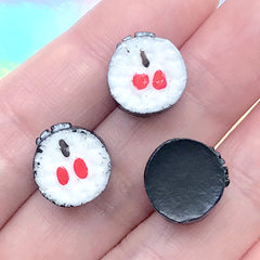 Miniature Sushi Roll Resin Cabochon | Dollhouse Japanese Food | Mini Doll Food | Decoden Supplies (3 pcs / 12mm x 8mm)