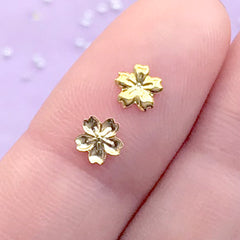 Sakura Resin Inclusions | Cherry Blossom Embellishment for UV Resin Art | Flower Resin Fillers | Floral Floating Charm (10 pcs / 5mm / Gold)