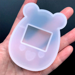 Kawaii Tamagotchi Resin Shaker Charm Silicone Mold in Bear Shape | Shake Shake Decoden Cabochon DIY (53mm x 71mm)