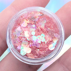 Alice in Wonderland Confetti Mix | Iridescent Glitter Dust | Kawaii Resin Art Supplies | Nail Design (Red / 2 grams)