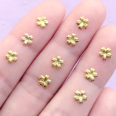 Sakura Resin Inclusions | Cherry Blossom Embellishment for UV Resin Art | Flower Resin Fillers | Floral Floating Charm (10 pcs / 5mm / Gold)