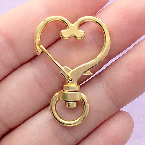 CLEARANCE Heart Snap Clip with Swivel Ring | Kawaii Keychain