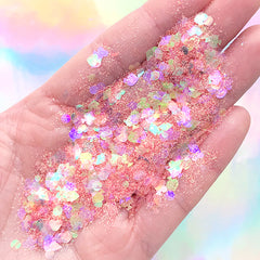 Alice in Wonderland Confetti Mix | Iridescent Glitter Dust | Kawaii Resin Art Supplies | Nail Design (Red / 2 grams)