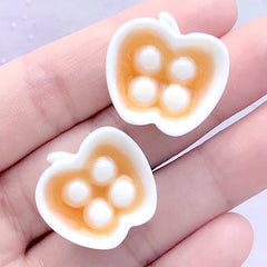 Miniature Chinese Tang Yuan Cabochon in 3D | Realistic Dollhouse Rice Ball Soup | Doll Food Cabochons (2 pcs / 21mm x 20mm)