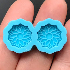 Mini Flower Stud Earrings Silicone Mold (2 Cavity) | Small Floral Embellishment Mold | Polymer Clay Craft Supplies (12mm)