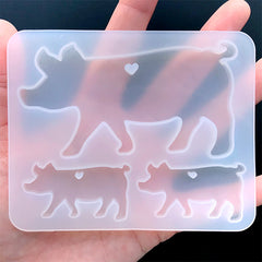 Pig Family Silicone Mold (3 Cavity) | Farm Animal Mould | Resin Charm DIY | Resin Jewelry Making