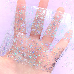Holographic Snowflake Nail Decal | Holo Transfer Sheet | Clear Film Sheet for Resin Art | Christmas Embellishments | Nail Deco