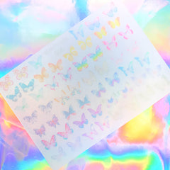 Dreamy Butterfly Shrink Plastic Sheet | Kawaii Jewelry DIY | 3D Embellishment Making | Nail Designs (1 Sheet / Translucent)