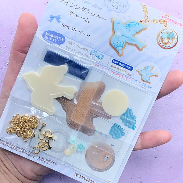 Faux Icing Cookie Charm Making, Bird Pendant DIY