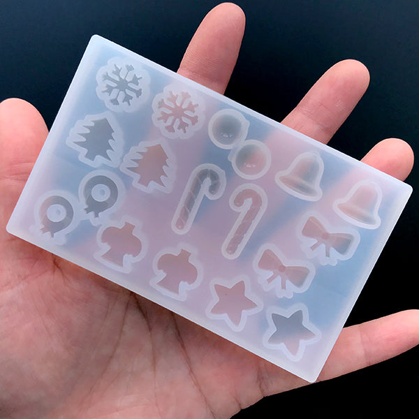 Small Christmas Embellishment Silicone Mold for Resin Art (18 Cavity), MiniatureSweet, Kawaii Resin Crafts, Decoden Cabochons Supplies