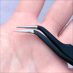 Bent Needle Nose Tweezers | Rhinestone Bead Picking Tool | Nail Art Supplies | Model Making Tool