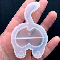 Cat Butt Shaker Charm Silicone Mold | Kawaii Kitty Butt Mold | Animal Butt Cabochon DIY | Resin Art Supplies (49mm x 74mm)