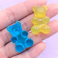 Fake Candy Cabochons | Fake Bear Candies | Faux Food Embellishments | Kawaii Resin Cabochon | Sweets Decoden (8 pcs / 20mm x 29mm)