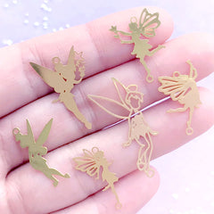 Small Fairy Metal Bookmark Charm | Fairy Tale Embellishments for Resin Jewelry DIY | UV Resin Inclusions | Kawaii Craft Supplies (6 pcs)