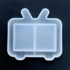 TV Resin Shaker Silicone Mold | Retro Television Shaker Charm Making | Kawaii Resin Craft Supplies (50mm x 47mm)