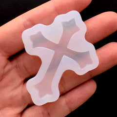 Catholic Cross Silicone Mold | Clear Soft Mold for UV Resin Crafts | Christian Cabochon Mold | Epoxy Resin Mold | Decoden Supplies (40mm x 49mm)