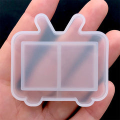 TV Resin Shaker Silicone Mold | Retro Television Shaker Charm Making | Kawaii Resin Craft Supplies (50mm x 47mm)