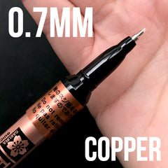 Sakura Pen-Touch 0.7mm Extra Fine Point Permanent Marker | Oil Based Paint Marker in Metallic Color (0.7mm / Copper)