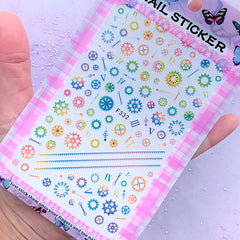 Steampunk Gear Sticker in Galaxy Gradient Color | Kawaii Embellishments for Resin Crafts | Resin Inclusions | Nail Designs