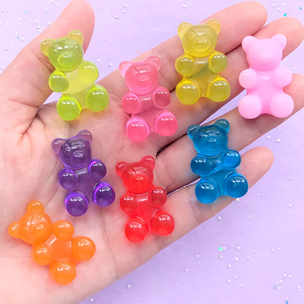 Fake Candy Cabochons, Fake Bear Candies, Faux Food Embellishments, MiniatureSweet, Kawaii Resin Crafts, Decoden Cabochons Supplies