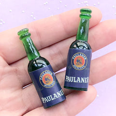 Miniature Alcoholic Drink | 3D Beer Cabochon | 1:8 Scale Doll House Beverage Bottle | Dollhouse Supermarket Groceries (2 pcs / 14mm x 45mm)