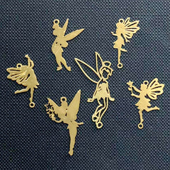 Small Fairy Metal Bookmark Charm | Fairy Tale Embellishments for Resin Jewelry DIY | UV Resin Inclusions | Kawaii Craft Supplies (6 pcs)
