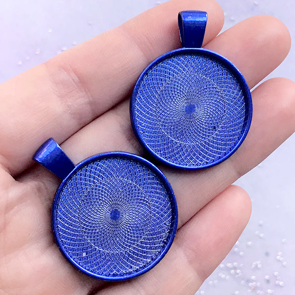 25mm Bezel Tray Charm Round Cameo Base Cabochon Bezel Setting Ka MiniatureSweet Kawaii Resin Crafts Decoden Cabochons Supplies Jewelry Making