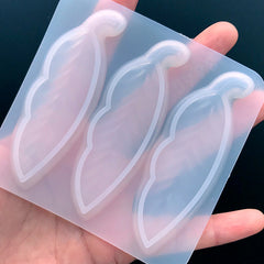 Leaf Shape Hair Clip Silicone Mold (3 Cavity) | Kawaii Resin Jewelry DIY | Resin Craft Supplies (26mm x 80mm)