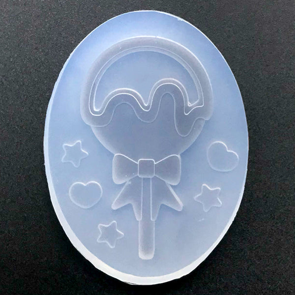 Kawaii Ball Lollipop Candy with Shaker Bits Silicone Mold | Resin Shaker Cabochon Mould | Sweets Deco | Decoden Supplies