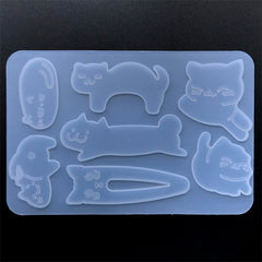 Cat Hair Clip Silicone Mold (7 Cavity) for Resin Craft | Kawaii Kitty Mold | Hair Accessories DIY | Decoden Embellishment Making