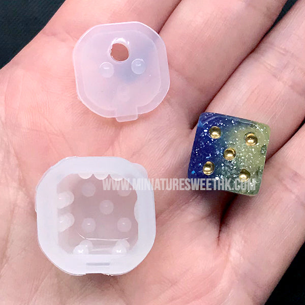 Dice Cube Silicone Mold, Cube Die Mold, Casino Gambling Gamble Table, MiniatureSweet, Kawaii Resin Crafts, Decoden Cabochons Supplies