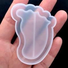 Kawaii Resin Shaker Charm Silicone Mold | Foot Print Mold | Baby Foot Mold | Waterfall Cabochon DIY | Epoxy Resin Crafts (45mm x 60mm)