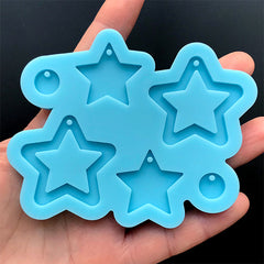 Star Open Bezel and Star Charm Silicone Mold (6 Cavity) | Kawaii Keychain DIY | Resin Dangle Earrings Mould