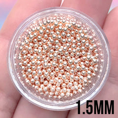 1.5mm Rose Gold Micro Beads | Mini Metallic Beads | High Quality Caviar Microbeads | Miniature Sweets DIY | Dollhouse Dessert Making (10g)