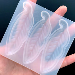 Leaf Shape Hair Clip Silicone Mold (3 Cavity) | Kawaii Resin Jewelry DIY | Resin Craft Supplies (26mm x 80mm)