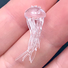 Transparent Miniature Jellyfish Figurine | Sea Jelly Resin Inclusion | 3D Resin World DIY Supplies (1 piece / 14mm 19mm 24mm)