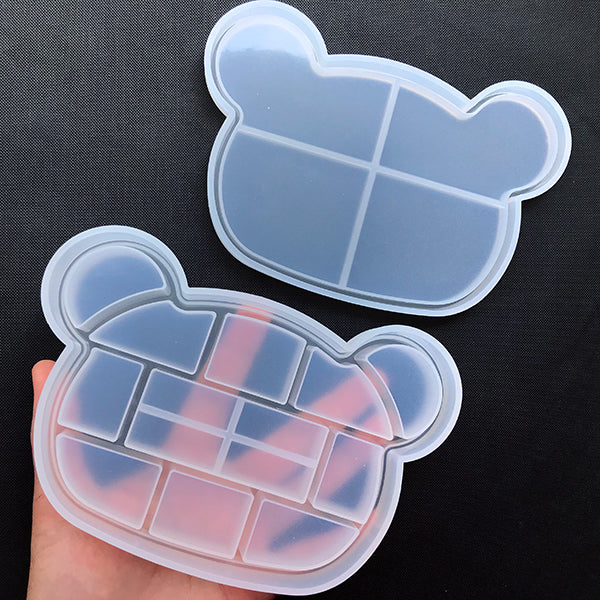 Bear Head Shaped Storage Box Silicone Mold | Make Your Own Trinket Box | Kawaii Craft Supplies (157mm x 105mm)