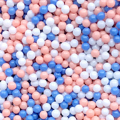 Fake Dragee Toppings | Dollhouse Miniature Sugar Pearl Sprinkles | Doll Food Craft | Kawaii Jewelry DIY (Blue Orange White / 7g)