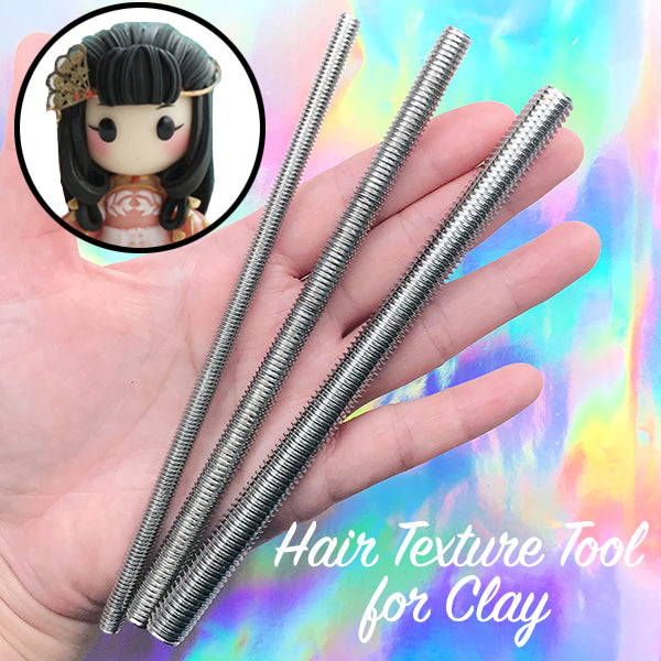Hair Texture Tool for Clay Doll Making (Set of 3 pcs), Polymer Clay M, MiniatureSweet, Kawaii Resin Crafts, Decoden Cabochons Supplies
