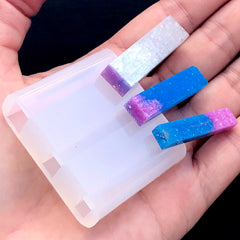 Rectangular Bar Silicone Mold (3 Cavity) | Rectangle Quartz Bar Mold | Resin Pendant Making | UV Resin Mould | Epoxy Resin Jewelry Supplies