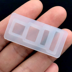 Mini Quadrilateral Silicone Mold (4 Cavity) | Square Mold | Rectangle Mold | Resin Jewellery DIY | Clear Mould for UV Resin