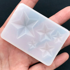 Assorted Star Mold (5 Cavity) | Kawaii Soft Mold for UV Resin Crafts | Decoden Cabochon DIY | Epoxy Resin Art Supplies